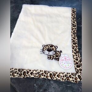 Leopard print baby blanket